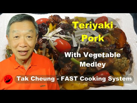 Teriyaki Pork with Delicious Vegetable Combination and Penne Pasta