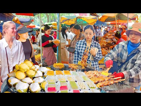 Best Khmer Food at Oudong Resort, Countryside Market - Unique Street Food in Cambodia - So Yummy!