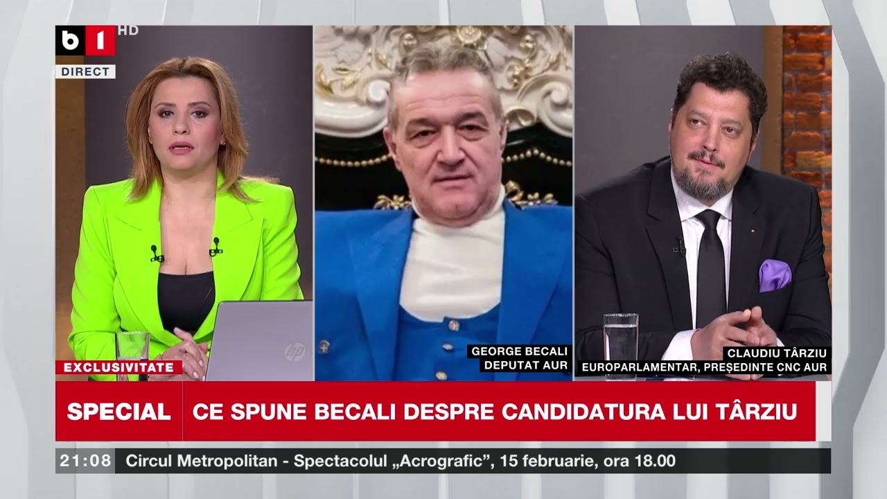 SPECIAL B1, CIURLIN. TÂRZIU ANUNȚĂ ÎN DIRECT DACĂ VA CANDIDA/BECALI INTERVINE ÎNTRE SIMION ȘI TÂRZIU