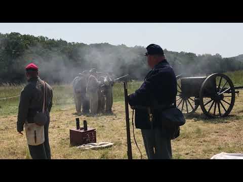 Live canon and musket demo right by camp as a part of the anniversary of Bull Run Battle