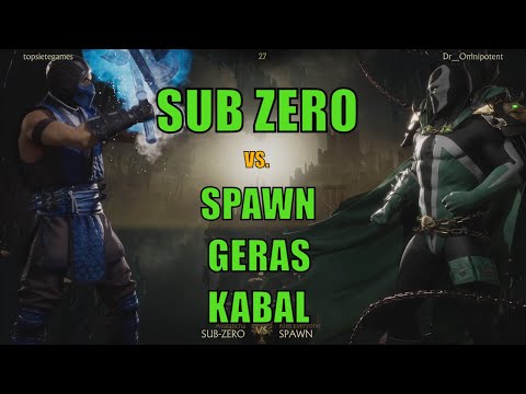SUB ZERO VS SPAWN, GERAS, KABAL - Kombat League Sets - MK11 Ultimate [4k]