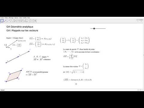 GA I1 Géométrie analytique : Rappels de géométrie vectorielle
