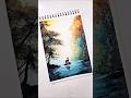 Beautiful Watercolor Painting Forest Scenery Painting Shorts Painting