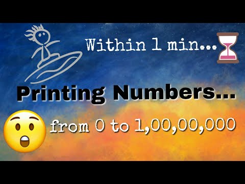 Printing Numbers | 0 to 10000000 | perl programming | Interesting Facts | Amazing | Comment line