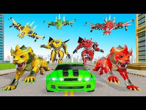 Lion Robot Car Transforming Game: 3D Air Jet Robot part2 - Android iOS Gameplay