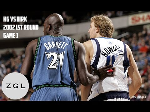 Kevin Garnett vs Dirk Nowitzki Duel Highlights: 2002 First Round Game 1 (49Pts, 36Rebs Combined!!)