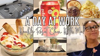 SPEND A DAY WITH ME AT WORK | WHAT I EAT IN A DAY | TRYING POPPI SODA | WEEKLY RESET CLEAN WITH ME