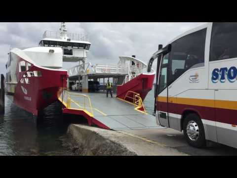 Extreme ferry boarding. Bus onto Ferry