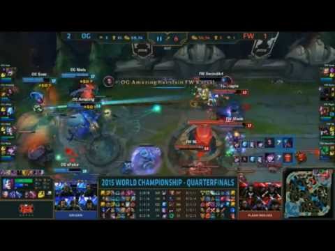 OG VS FW Last Moment of Game 4 Quarterfinals Worlds 2015