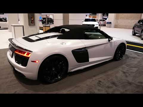 New 2018 Audi R8 V10 Plus Spyder Exotic Car - Exterior Tour Walk Around - 2018 OC Auto Show