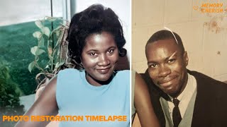 How To Make Old Photos Clear Again | MemoryCherish Photo Restoration Timelapse