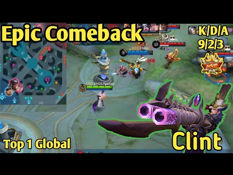 Epic Comeback Clint Top 1 Global || Mobile Legend || By - 24434 Repeat!
