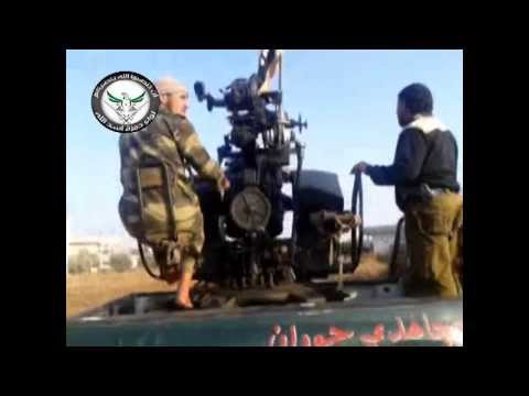 التصدي للطيران الحربي بالشيلكا من قبل كتيبة مجاهدي حوران في ريف درعا