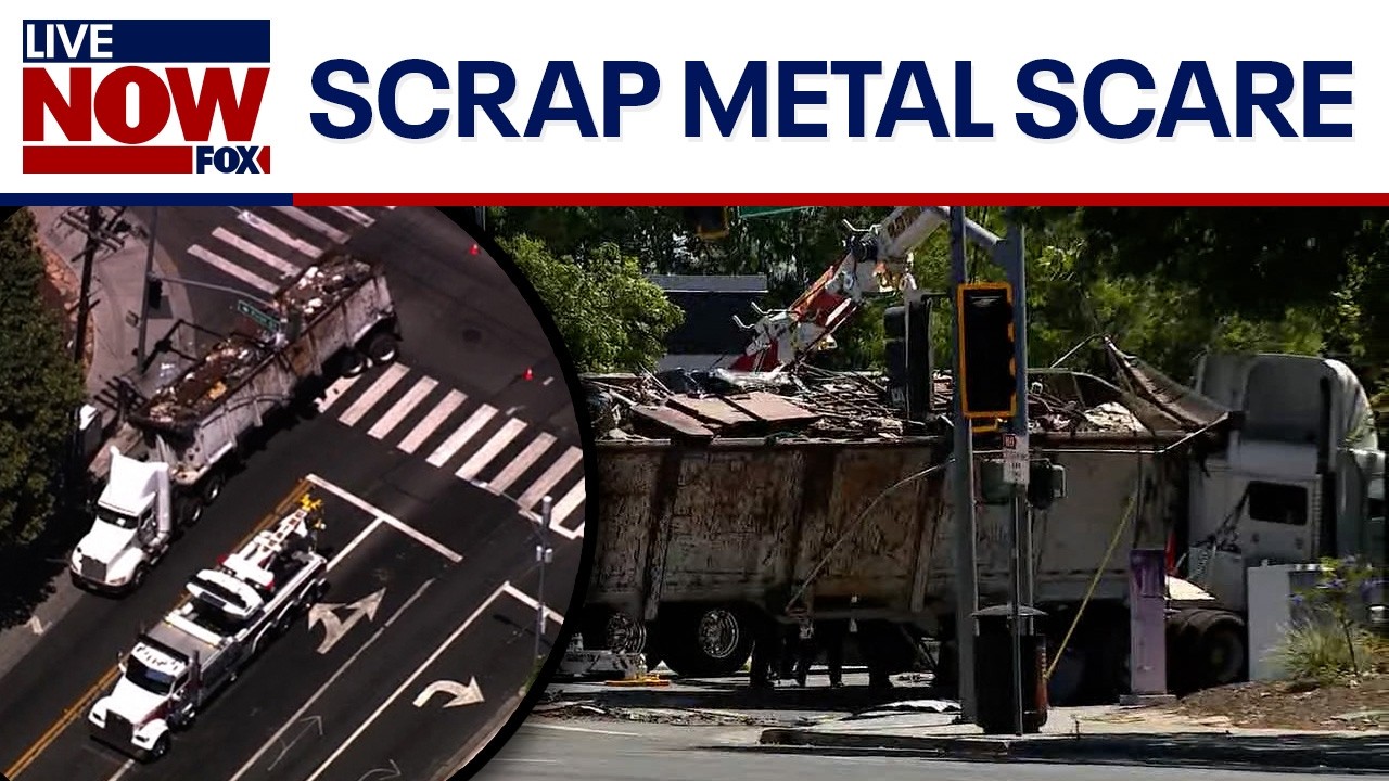 Video thumbnail for Scrap metal scare: Damaged semi-truck causes power outage in California