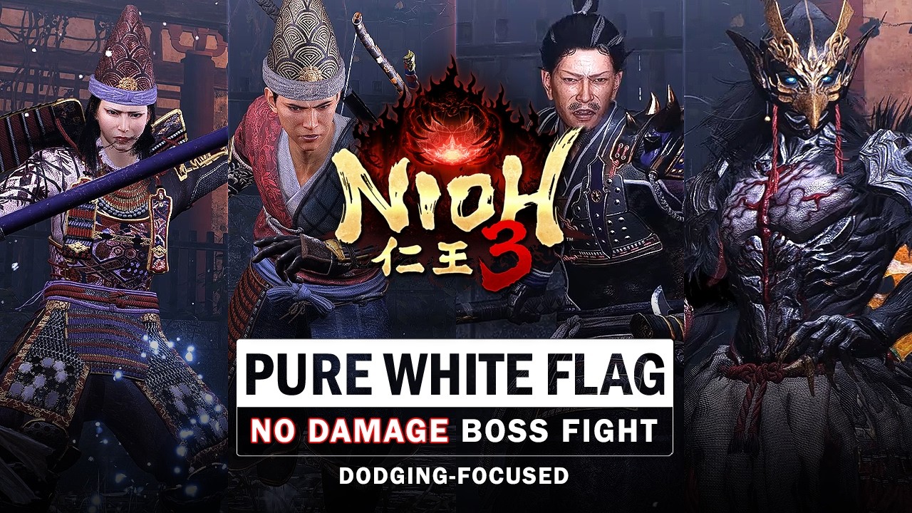 Nioh 3 - Beneath a Pure White Flag Boss Fight (No Damage)