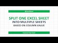 Split One Excel Sheet Into Multiple Sheets Based On Column Value