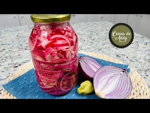 Cómo hacer CEBOLLA ROJA ENCURTIDA fácil. P/ Tacos, Tortas, Cochinita Pibil, Sandwich |Addy Recetas