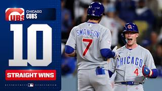 The Cubs have won 10 games in a row! ???? (Kept streak alive with DRAMATIC comeback vs. Dodgers! ????)