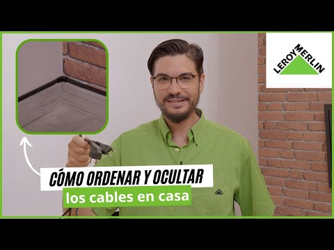 Part of a video titled Cómo ordenar y ocultar cables en casa | LEROY MERLIN - YouTube