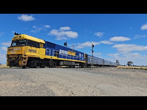 5AM8 up JBRE The Overland (NR69, 7V), Adelaide to Melbourne, 1345, 27/11/25, Dooen VIC 