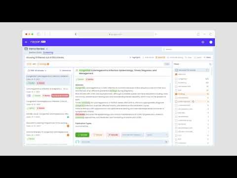 Enhanced Highlighting and Filtering in Rayyan | New Interface for Systematic Reviews