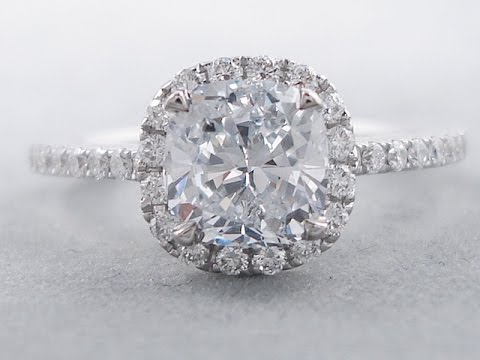 1.89 ctw Cushion Cut Lab Grown Genuine Diamond Engagement Ring - BigDiamondsUSA