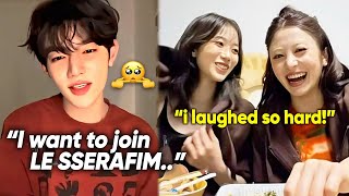 Download lagu Zerobaseone ZHANGHAO wants to join LE SSERAFIM so badly (Yunjin burst into laughter) mp3