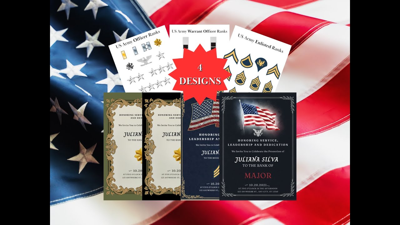 Army Promotion Invitation Template | Edit in Minutes (Canva)