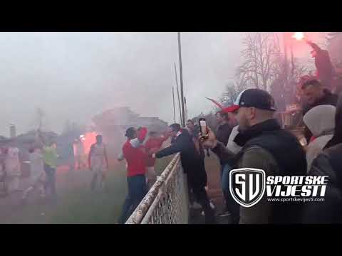 Prva liga FBiH 2024/25, Jedinstvo Bihać - Čelik Zenica 3-1, slavlje igrača i navijača Jedinstva