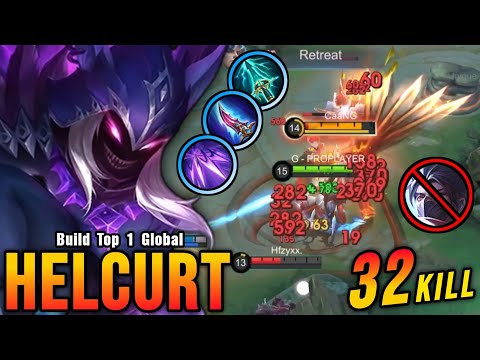 32 Kills!! Best Helcurt One Shot Build and Emblem (PLEASE TRY) - Build Top 1 Global Helcurt ~ MLBB