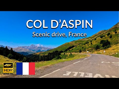🇫🇷 4K Driving Col d'Aspin in FRANCE | AMAZING SCENIC DRIVE | #scenicdrive #france #pyrenees