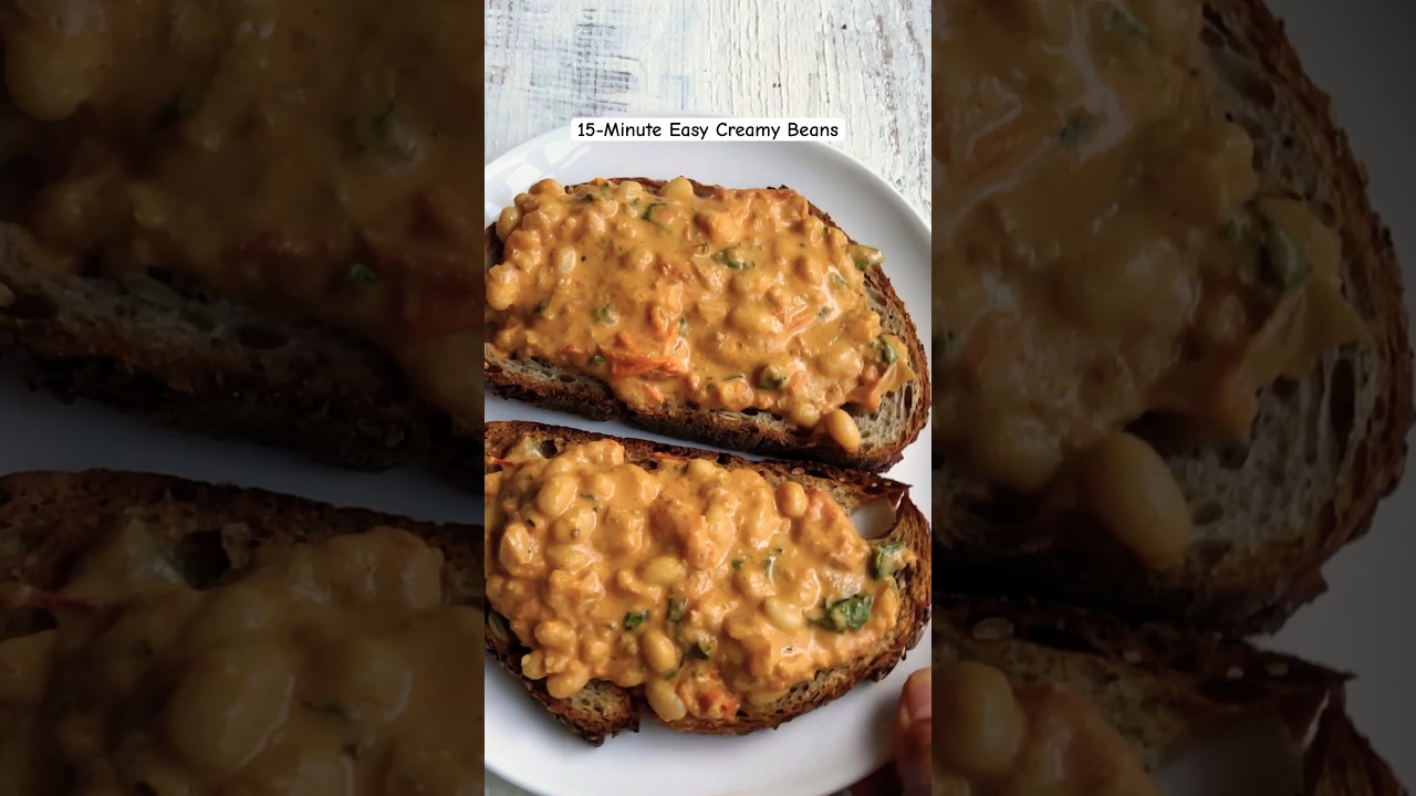 HOW VEGAN DIETITIAN GETS PROTEIN, IRON & FIBER IN 15 MINUTES! Easy Creamy White Beans Skillet Meal