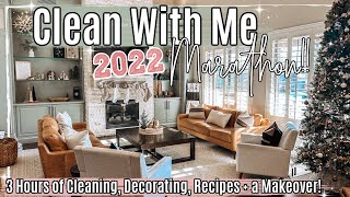 WINTER CLEAN WITH ME MARATHON 2022 :: Over 3 Hours of INSANE Speed Cleaning, Decorating &amp; Recipes