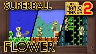 Super Mario Maker 2  - New SUPERBALL FLOWER Power-Up Gameplay