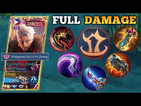 TANK EMBLEM + FULL DAMAGE BUILD IS TOO BROKEN FOR YU ZHONG!! | YU ZHONG EMBLEM SET 2023 - MLBB