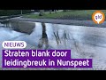 Straten blank door gesprongen waterleiding in Nunspeet