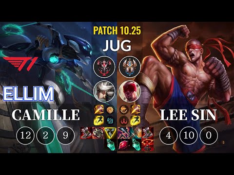 T1 Ellim Camille vs Lee Sin Jungle - KR Patch 10.25