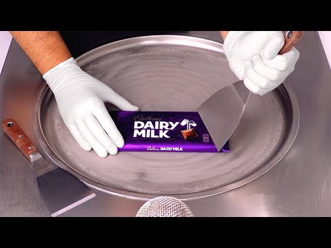 The best Way to make REAL Chocolate Ice Cream - Cadbury Dairy Milk Ice Cream Rolls | ASMR Recipe
