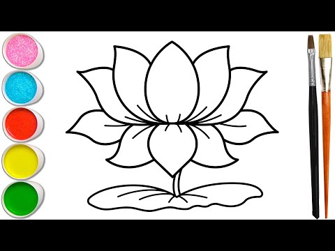 Lotus Drawing | How to draw a Lotus flower step by step | Lotus drawing very easy | Flower drawing