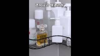 Rohová kovová polička - čierna