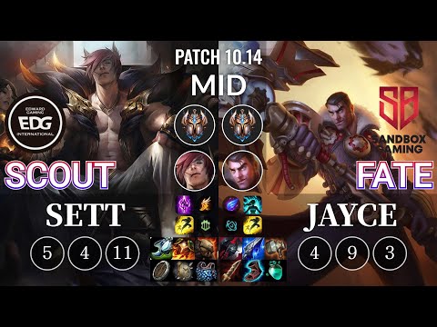 EDG Scout Sett vs SB FATE Jayce Mid - KR Patch 10.14