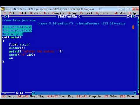 Finding The Area Of Circle In C Programming Tamil