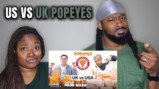 🇺🇸/🇬🇧 American Couple Reacts to US vs UK Popeyes | Food Wars