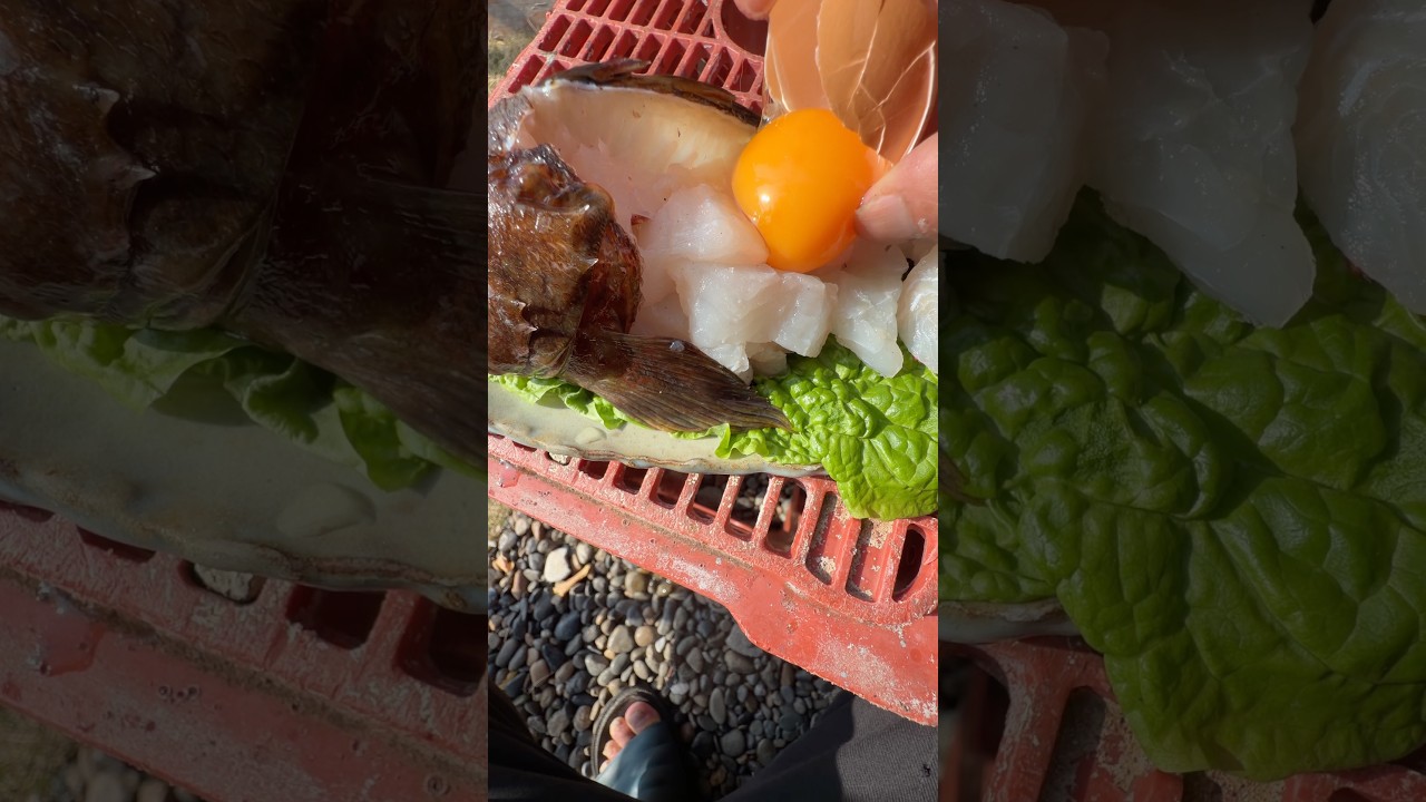 穴釣りで釣った魚をその場で食べる　釣りの始め方 ファミリーフィッシング 初めての釣り