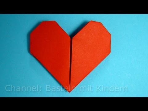 Herz falten ❤ Geschenk basteln mit Papier: Leichtes Origami Herz - Bastelideen Muttertagsgeschenke