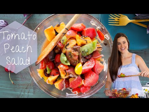 TOMATO PEACH SALAD: You don’t want to miss this marinated tomato salad!