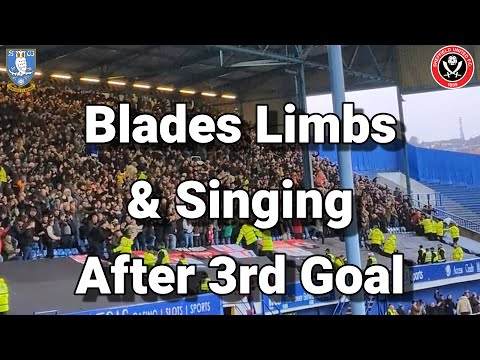 Epic Blades Limbs & Singing After 3rd Goal - Sheffield Wednesday 0 - Sheffield United 3