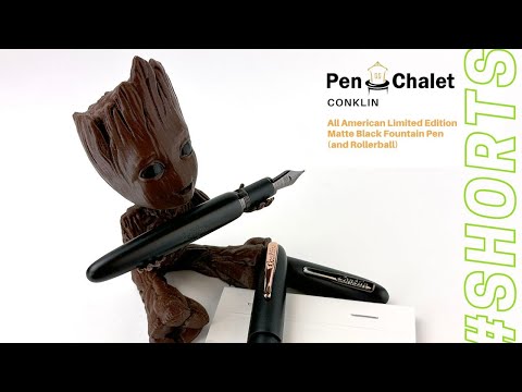 Conklin Limited Edition Matte Black All American Fountain Pen (and Rollerball) Arrived!