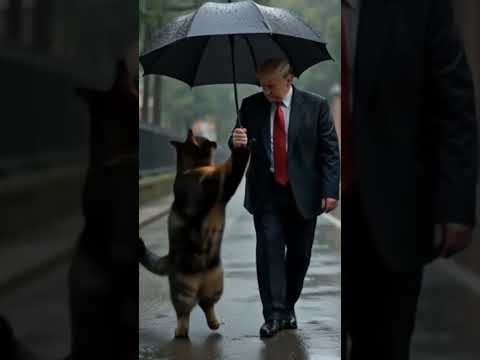 "Wind Blows Away Cat’s Umbrella | Trump Bhai’s Funny Reaction!"