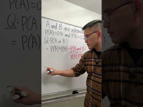 Probability of A or B for independent events